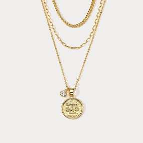 Stylish Adornment Timeless Style Libra Zodiac Layered Necklace