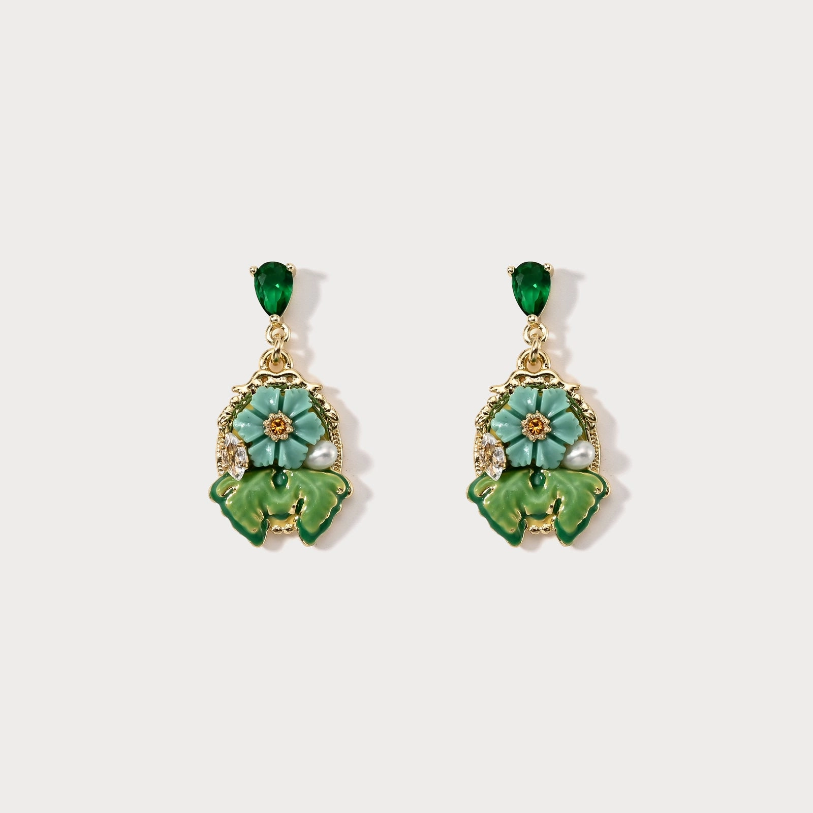 Tropical Flower Dangling Earrings Substantial Trinket