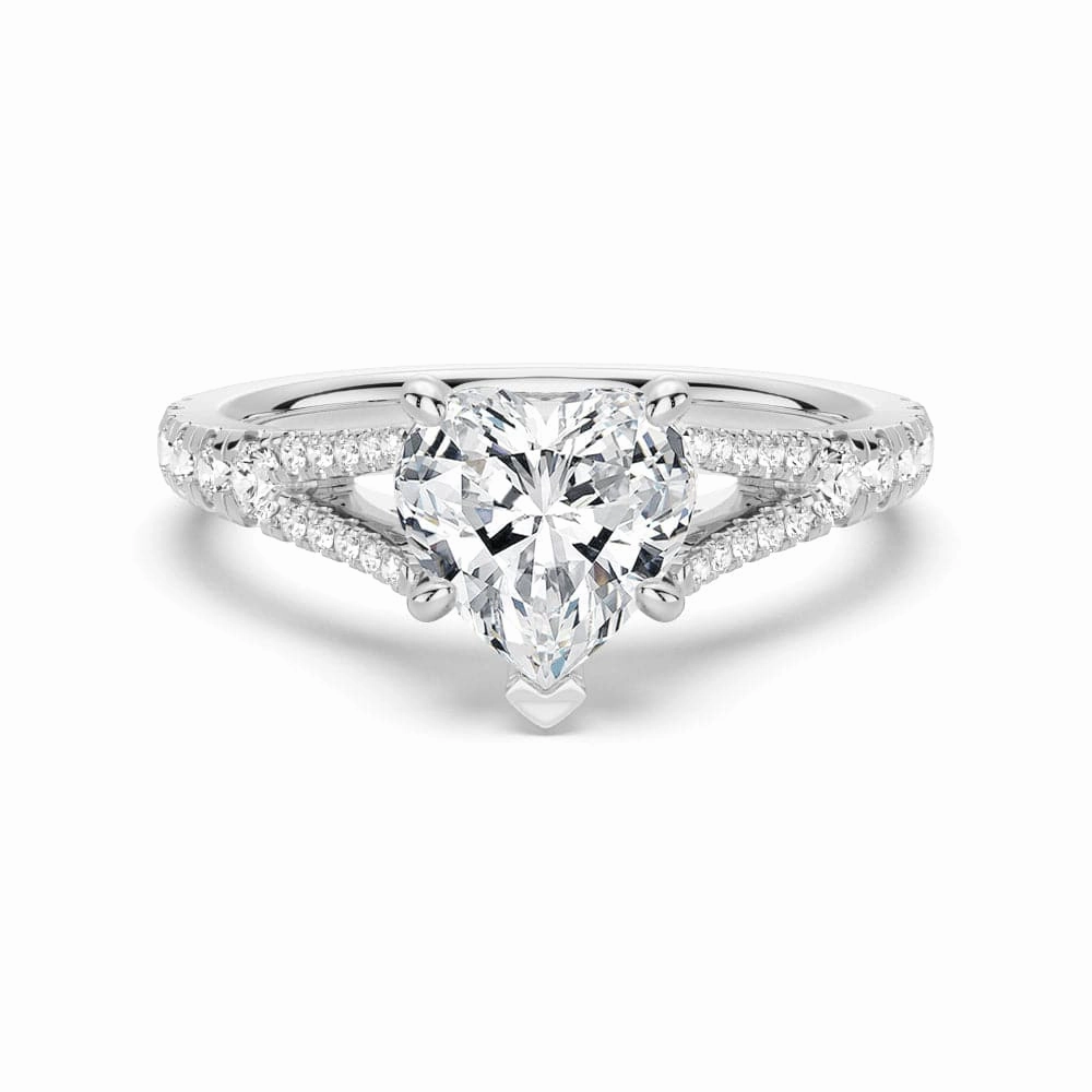Timeless Fit Quiet Luxury Heart Shaped Split Shank Moissanite Engagement Ring