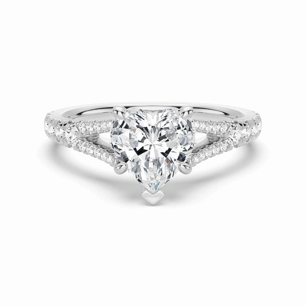 All ages Heart Shaped Split Shank Moissanite Engagement Ring