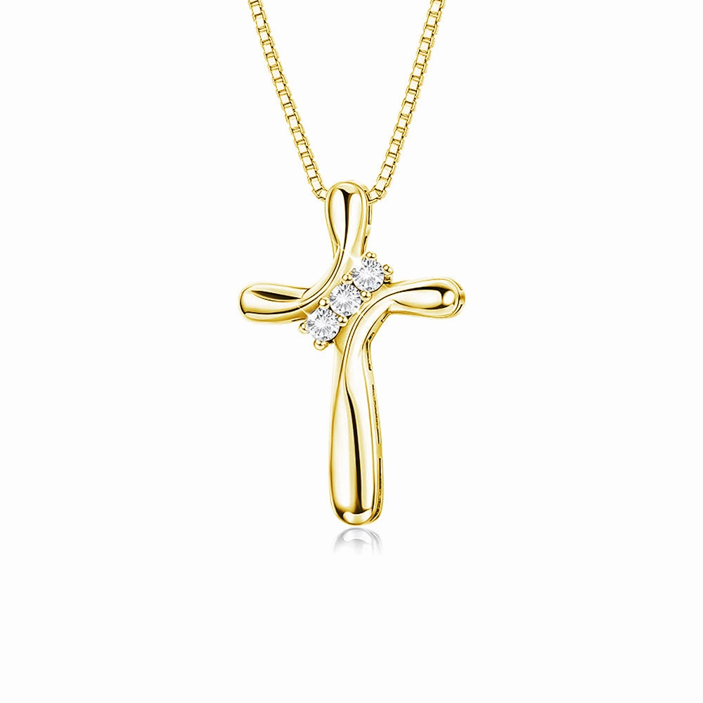 Modern Cross Necklace Pendant with Lab Grown Diamond Accents daily pick Timeless Radiance
