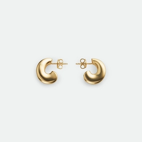 Precious Gem Modernism Contour Stud Earrings 1837 Gold/Silver