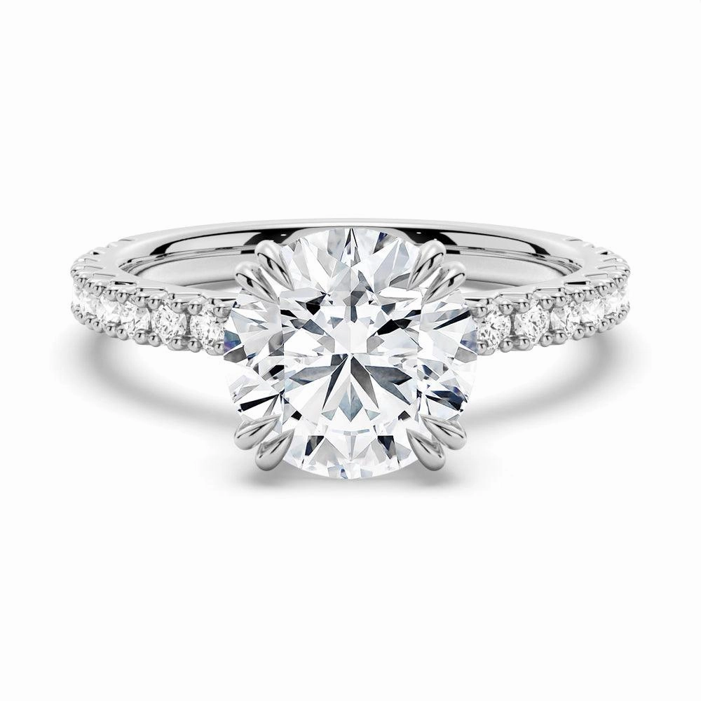 Dazzling Craft Moissanite Engagement Ring Solitaire With Pav?? Accents