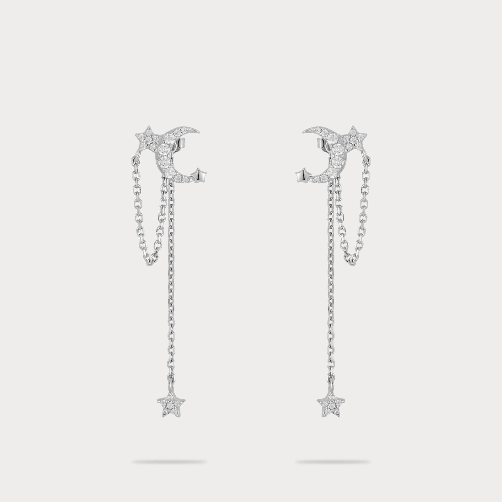 Moon and Star Drop Earrings Brilliant Look