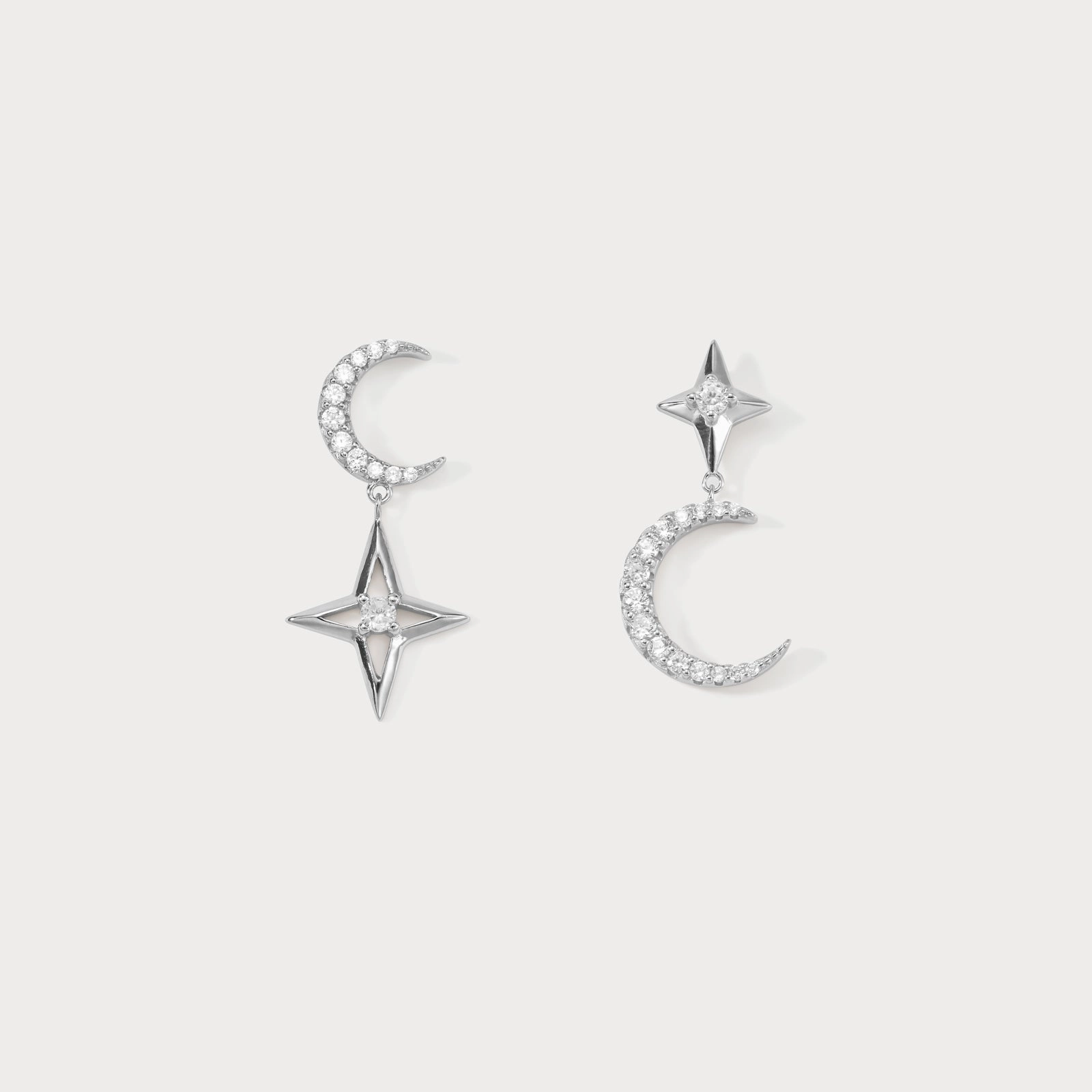 Moon Star Earrings Crafted Accent