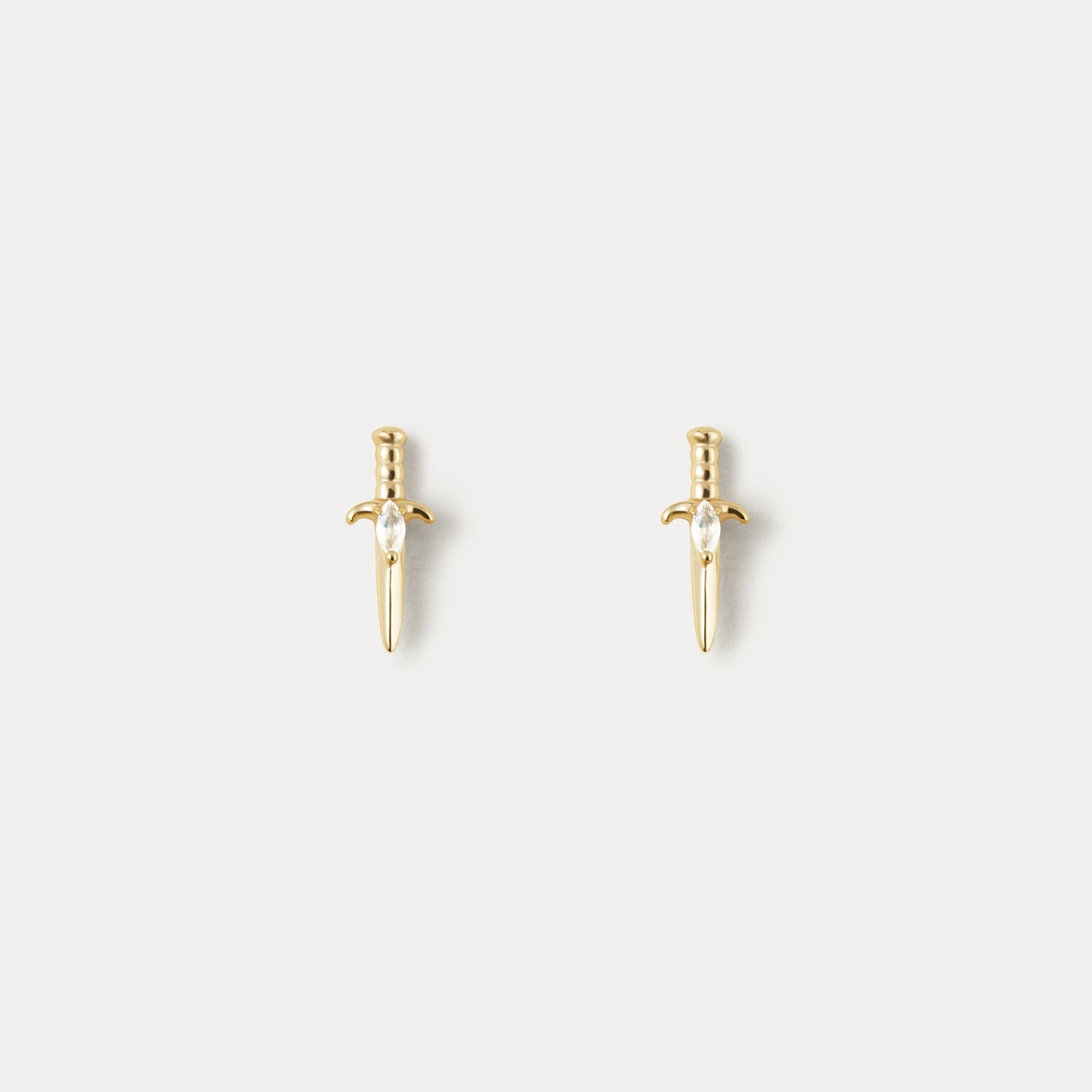 Moonstone Dagger Studs Modern Highlight