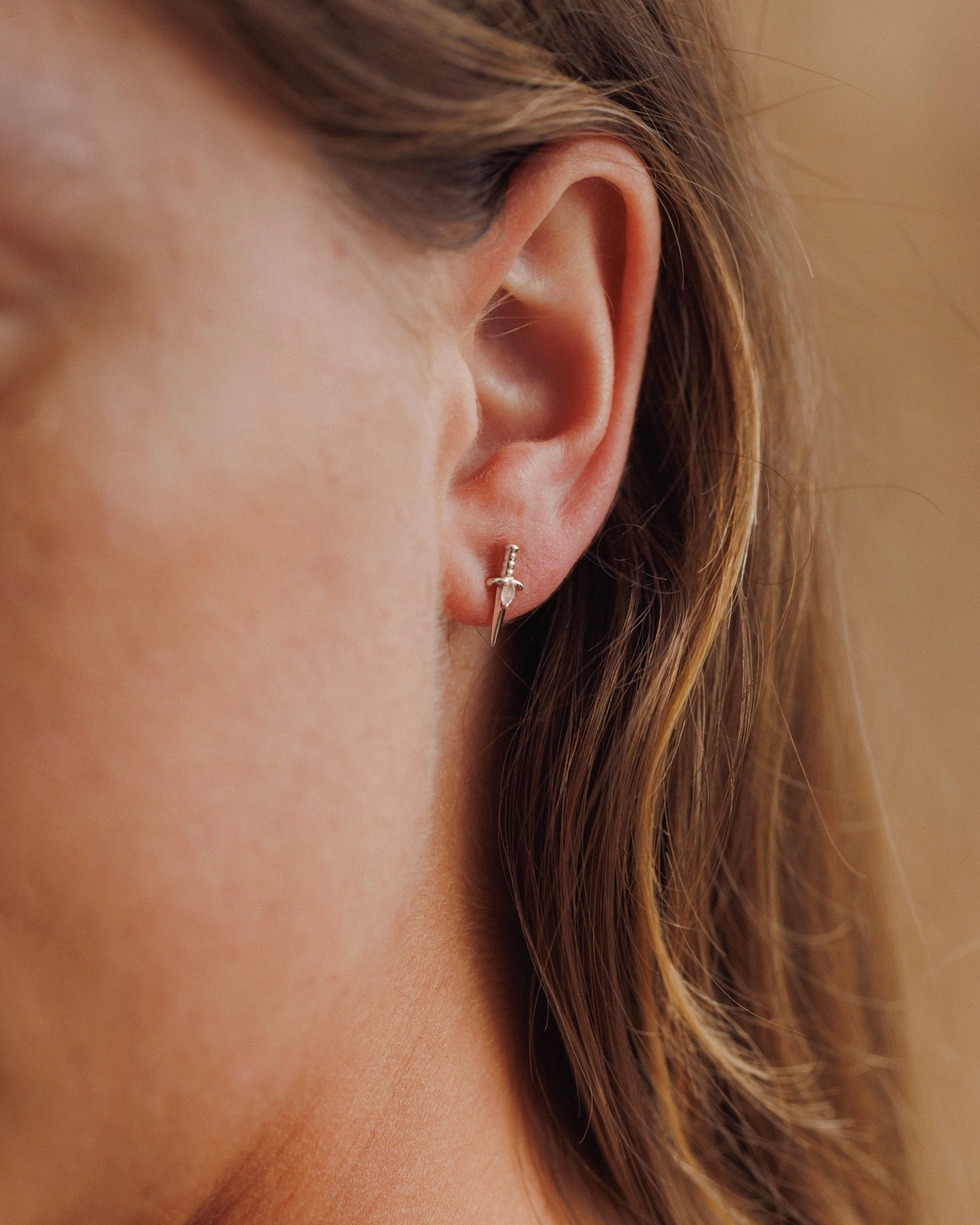 Moonstone Dagger Studs Chic Gem