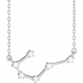 Soft Glimmer Fine finishing My Brightest Star 14K White Gold Diamond Cancer Zodiac Pendant with a 14K White Gold Cable Link Necklace (0.18ctw)