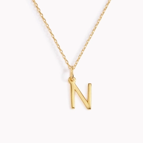 N Necklace / Gold Initial Necklace Layered Accent Glamorous touch