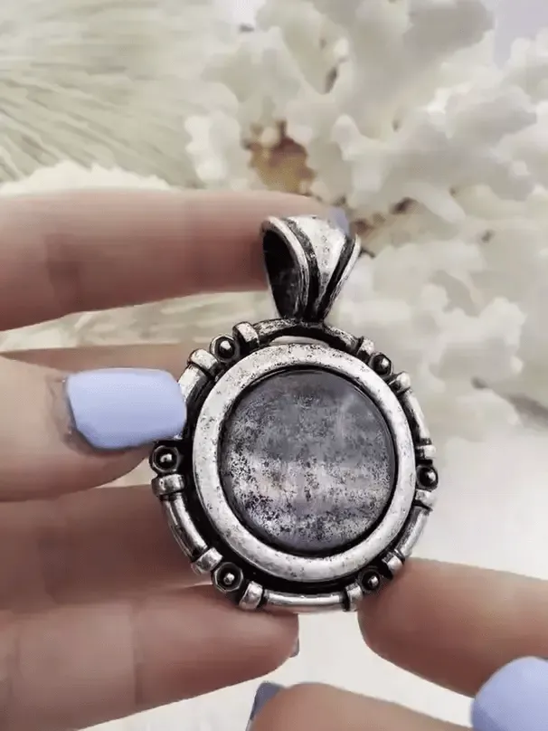 Universal Accessory Party Present Natural Fluorite Pendant with Bezel, Cabochon Natural Stone will come in a variety of patterns, 3 bezel colors, Natural Stone, Fast Ship.