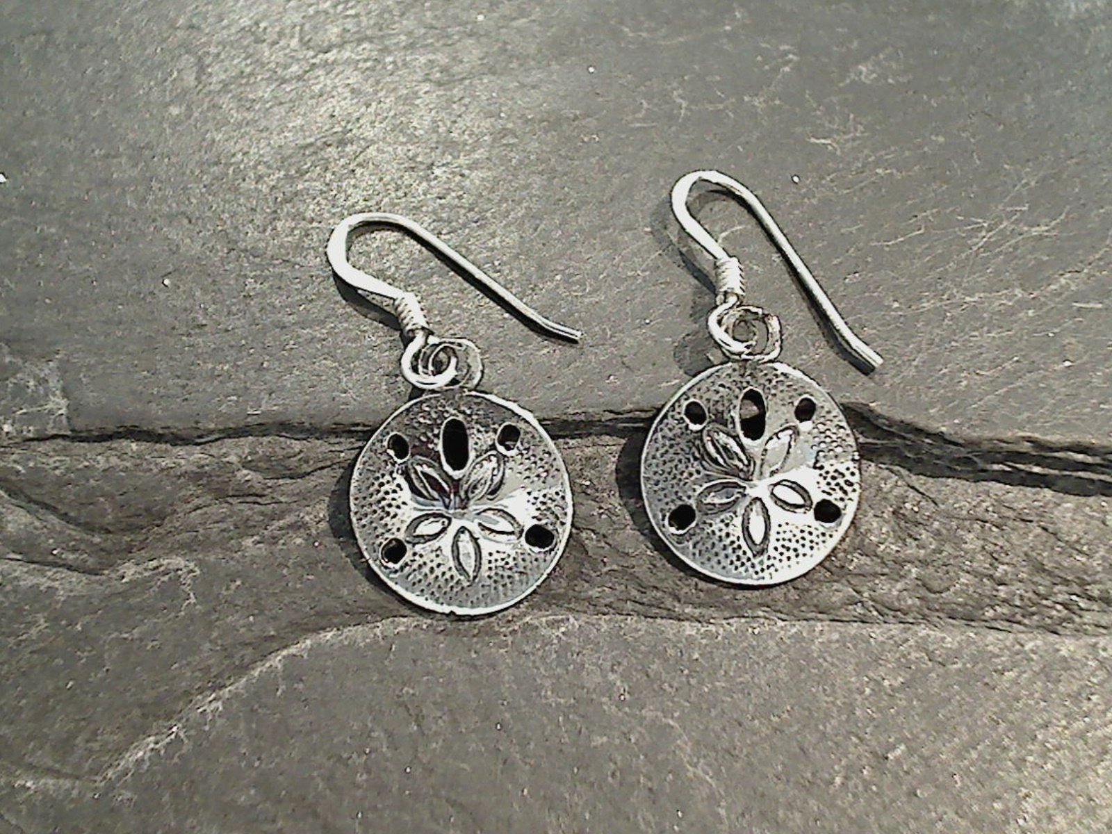 Corporate Decoration Sterling Silver Small Sand Dollar Earrings