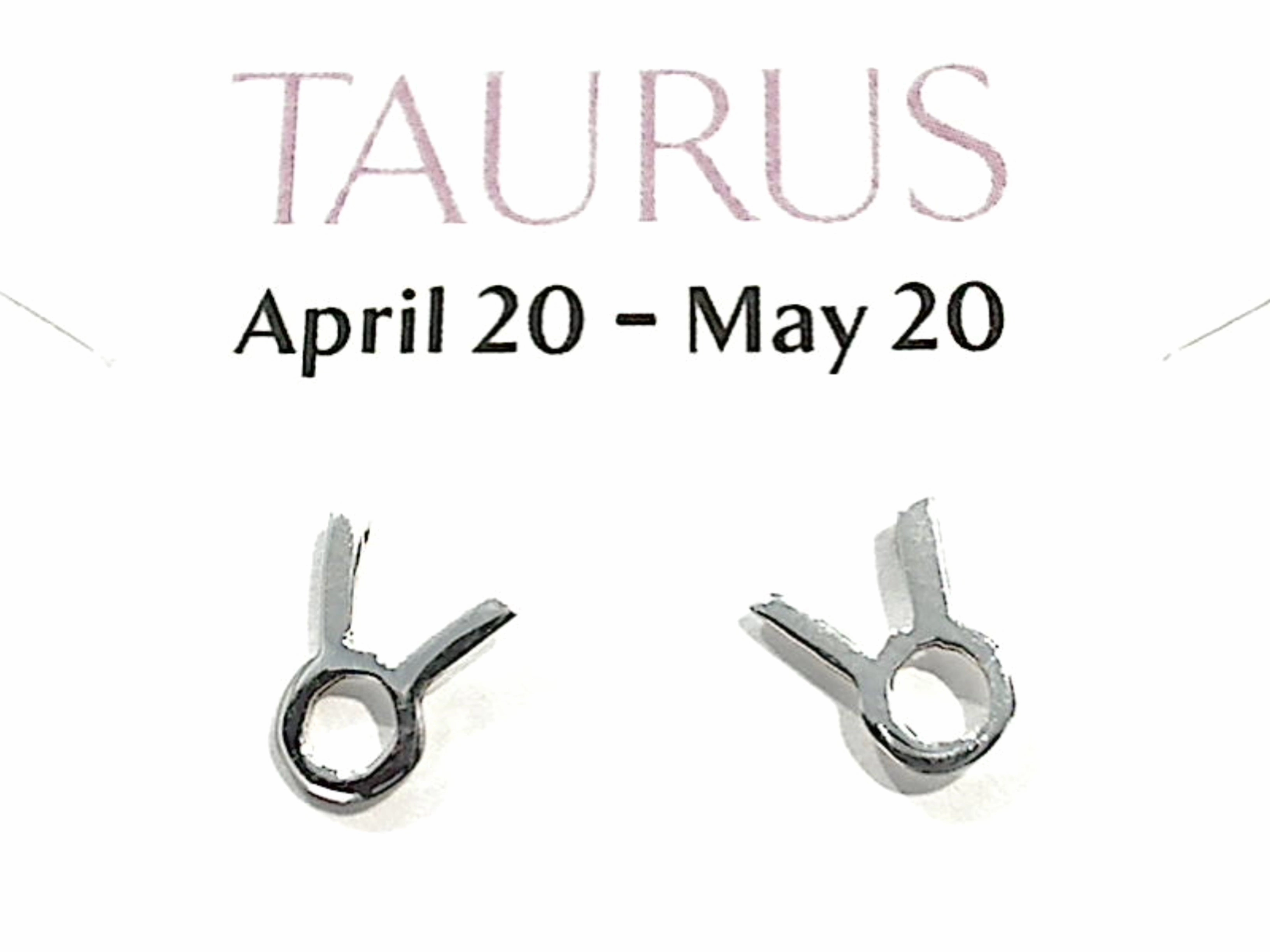 Sterling Silver Taurus Zodiac Stud Earrings Sparkling Must-Have Decorative Decoration