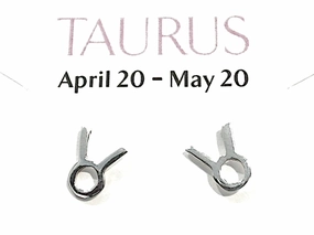 Sterling Silver Taurus Zodiac Stud Earrings Sparkling Must-Have Decorative Decoration