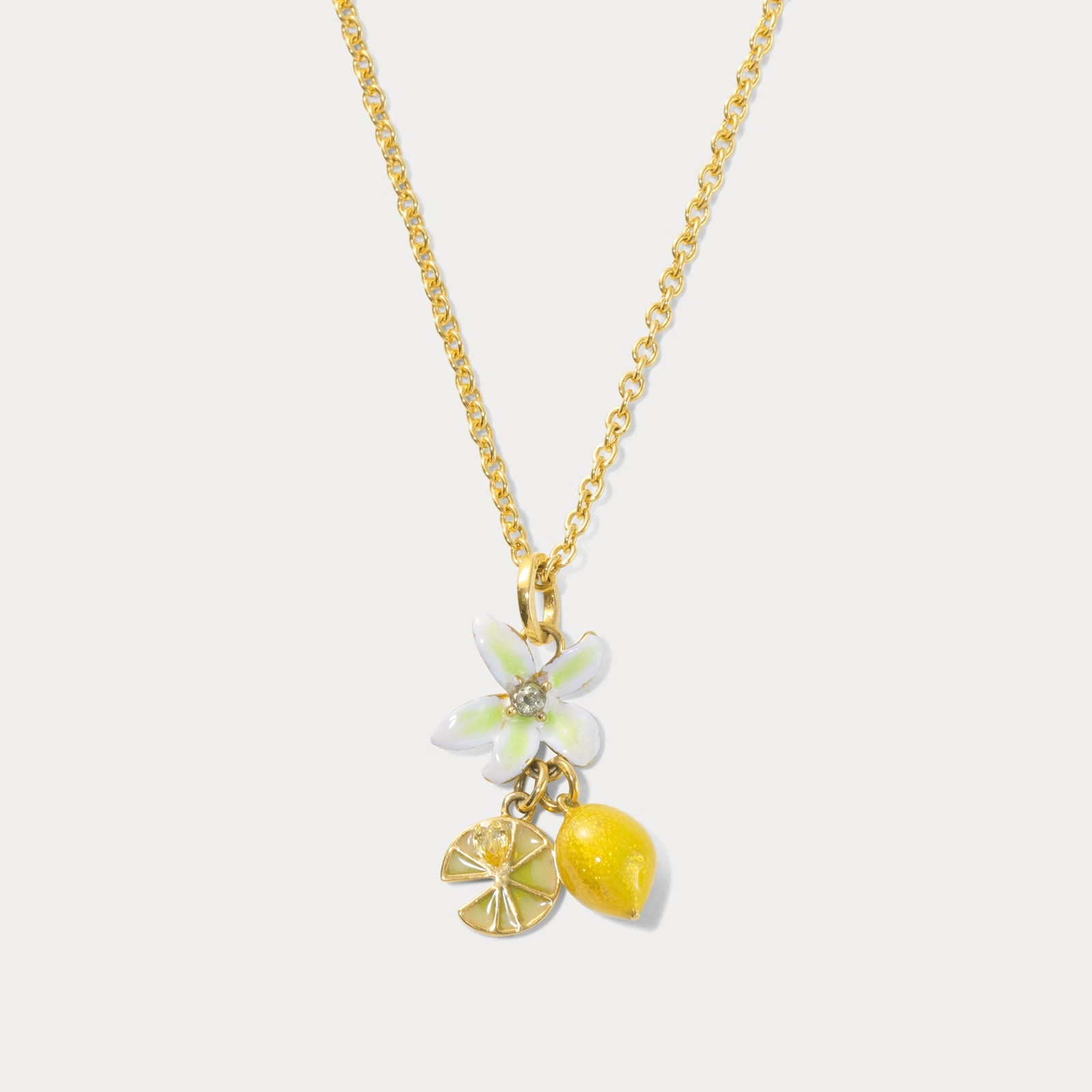 Flower Lemon Pendant Necklace Trendy Accessory