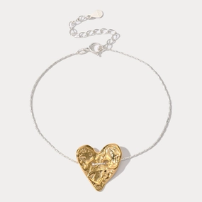 Blessed Composites Carefully Selected Golden Heart Silver Bracelet