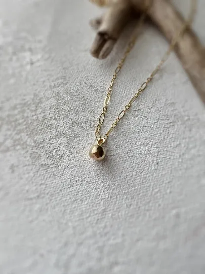 Nova Textured Ball Pendant Necklace Unique Piece