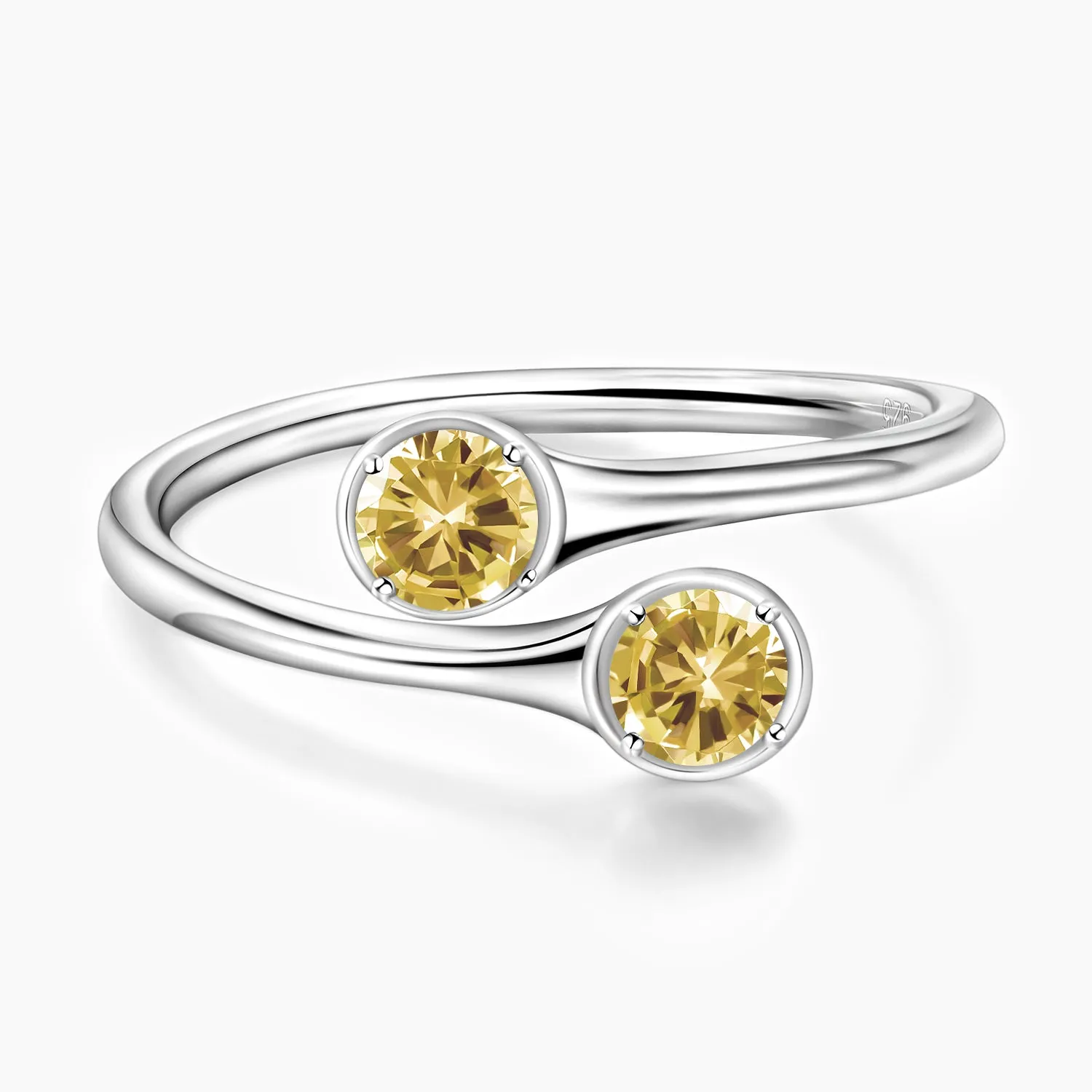 Statement Edge Cute Accent November Double Citrine Birthstone