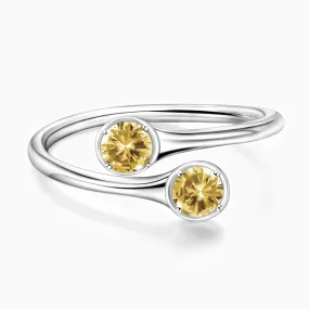 November Double Citrine Birthstone Stylish Sparkle