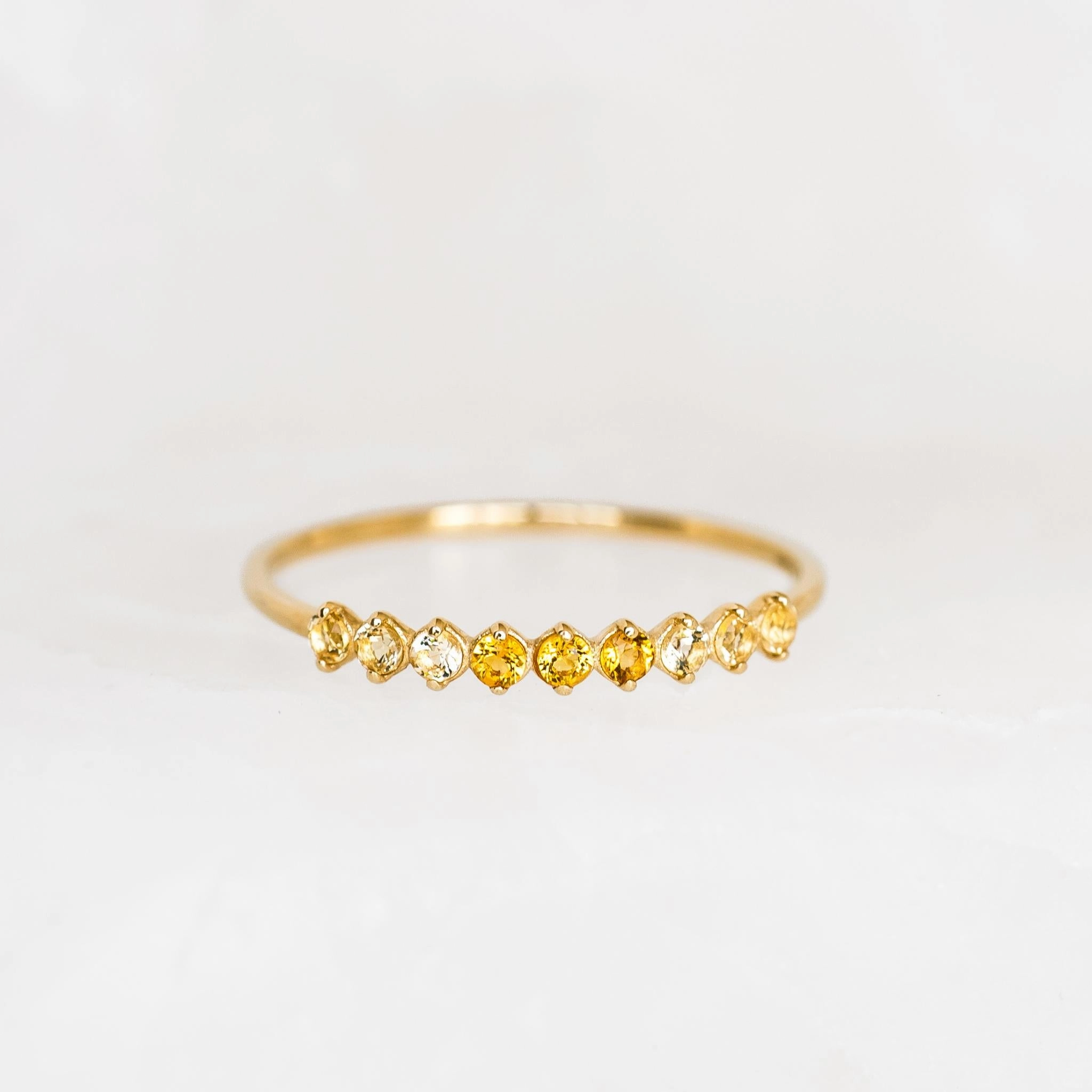 Precious Piece Fashion Pulse November Birthstone Ring 14k Gold - Ombre Citrine