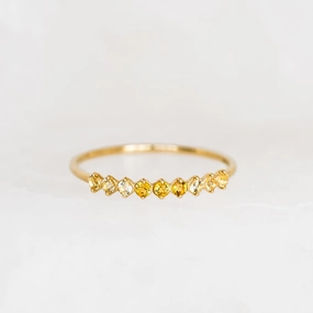 November Birthstone Ring 14k Gold - Ombre Citrine Gift Option Exclusive Glam