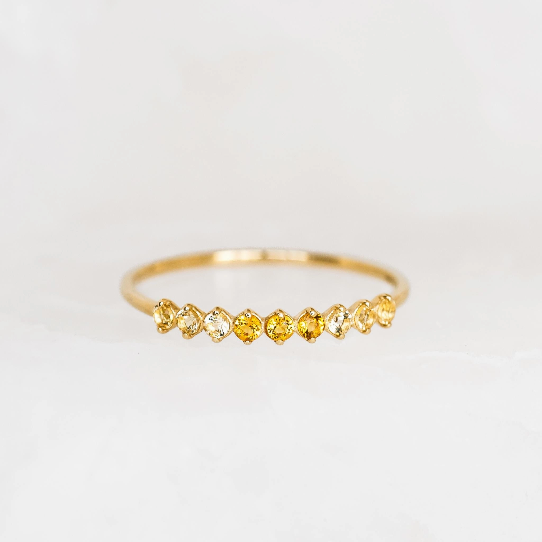 November Birthstone Ring 14k Gold - Ombre Citrine Gift Option Exclusive Glam
