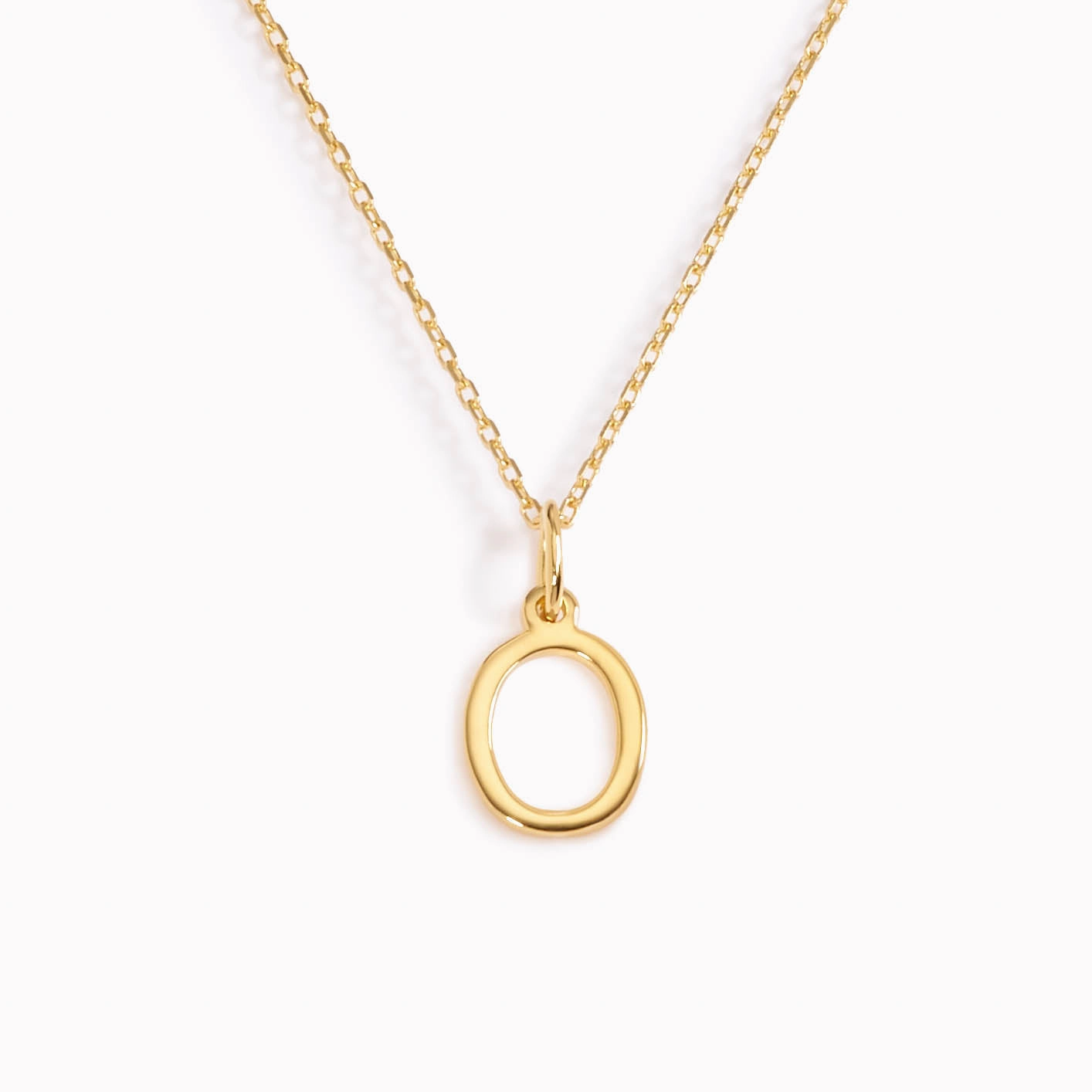 O Necklace / Gold Initial Necklace Handcrafted Feel Elegant Form
