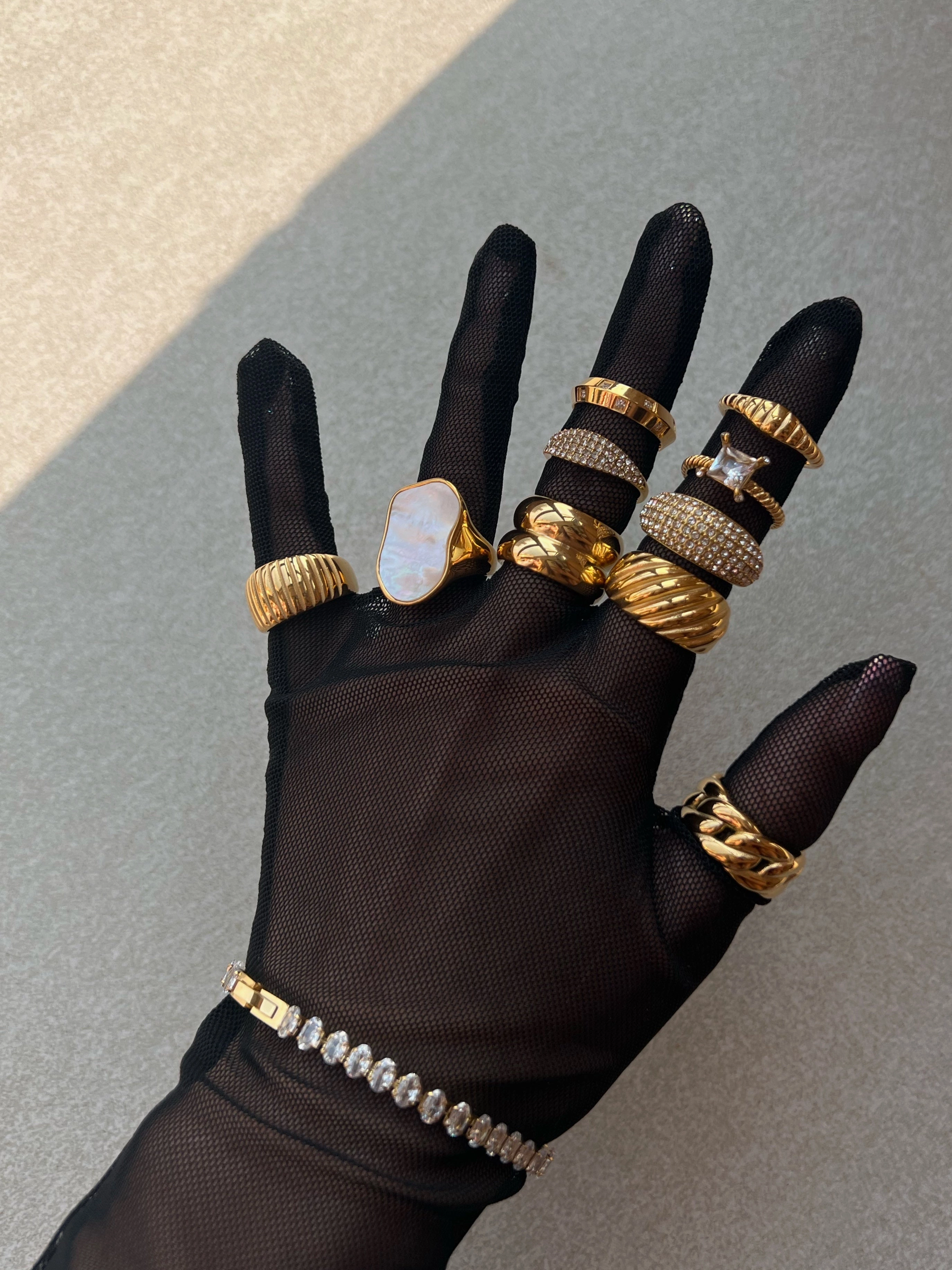 Simple Accent Oblession Bold Waterproof Statement Rings 18K