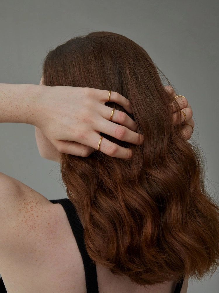 Oblession Essentials 2mm Round Ring 18K Waterproof Layered Ring Daily Gift Radiant Shine Look