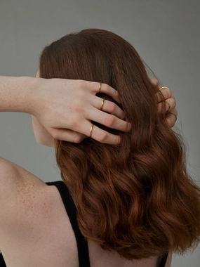 Oblession Essentials 2mm Round Ring 18K Waterproof Layered Ring Daily Gift Radiant Shine Look