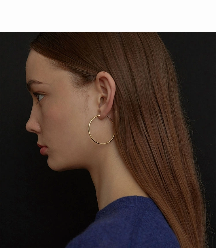 Handcrafted Feature Smooth Texture Oblession Essentials Gold Endless Hoop 7/6/5/4/3.5cm