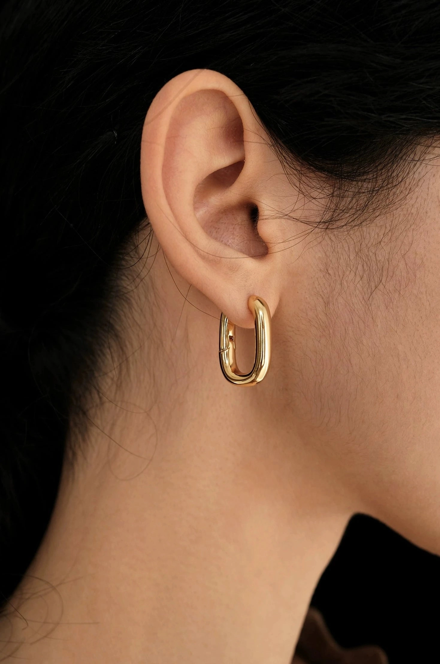 Oblession Essentials Square Hoops Large & Small Gold Statement Vibe Signature Highlight