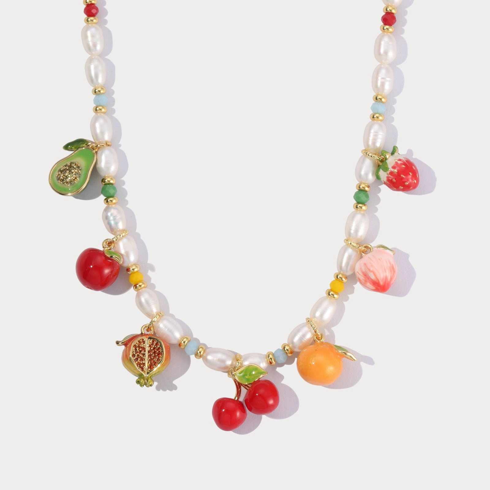 Captivating Piece Pearl Fruit Necklace