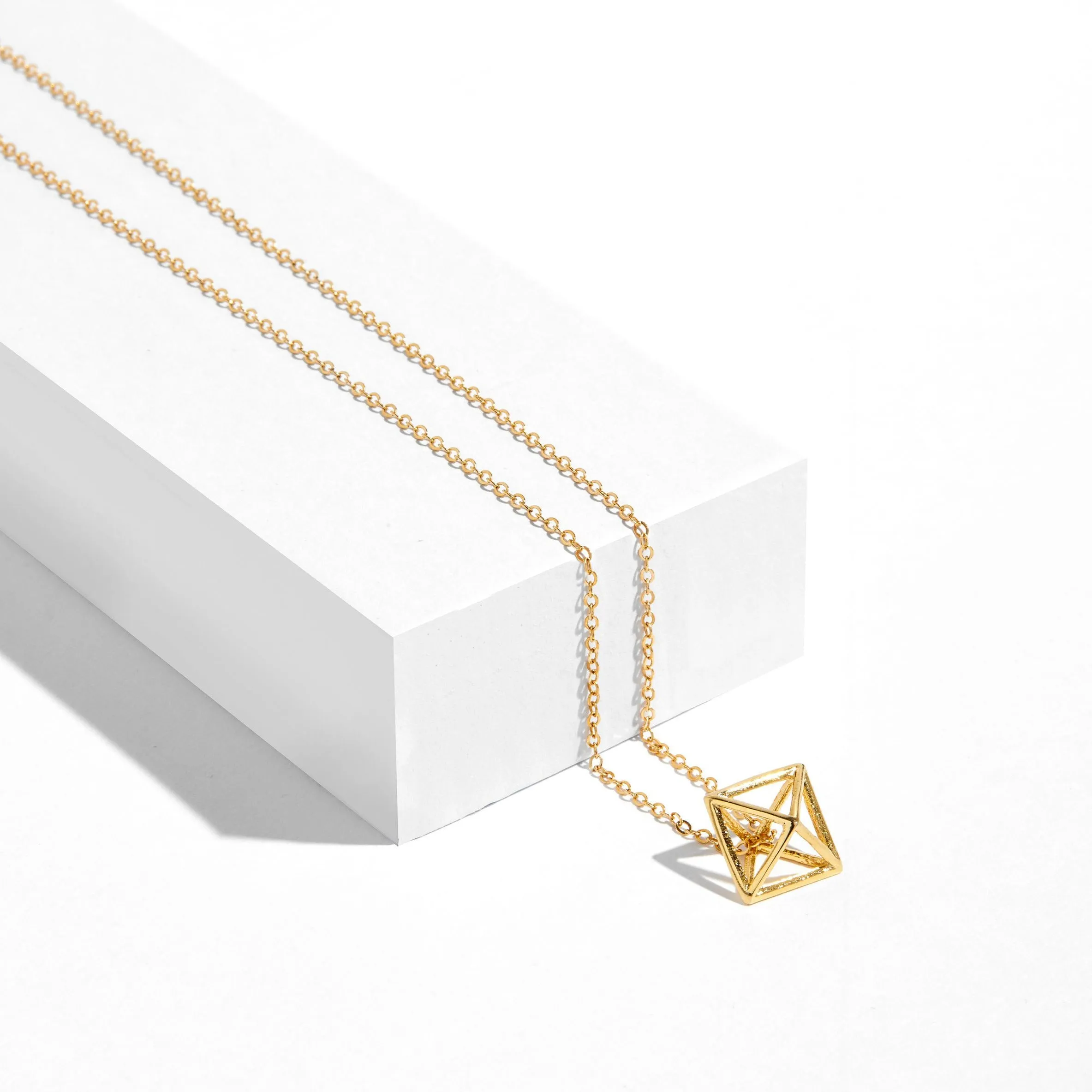 3D Rhombus Necklace Cool Accessory