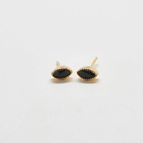 Vivid Accent Elegant Occasion Onyx Teardrop Stud Earrings
