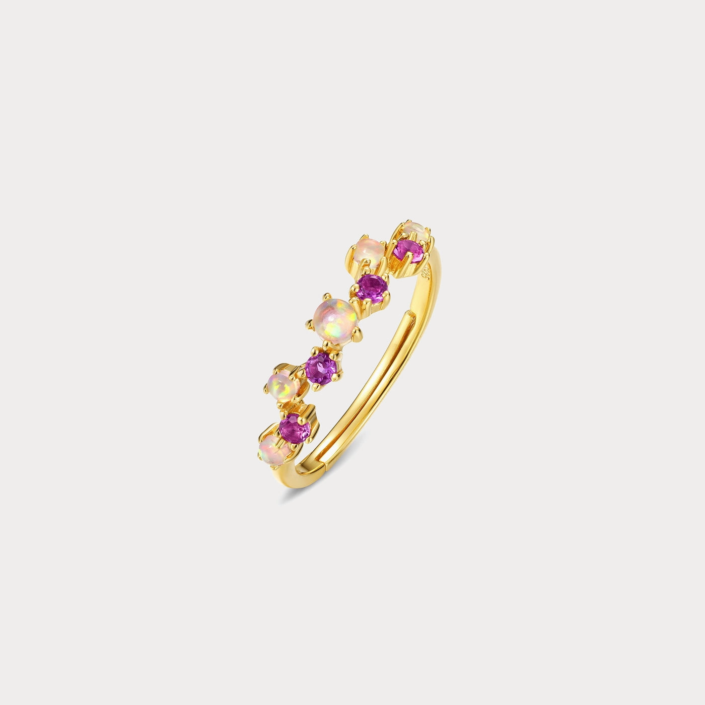 Opal Amethyst Ring Weekend Detail Contemporary Detail