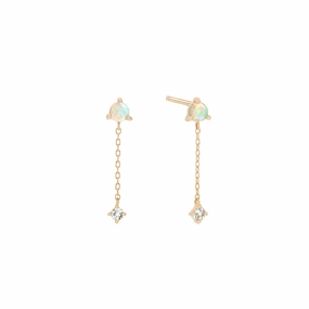 Pastel Palette Opal Dangle Earrings 14k Gold - Engla