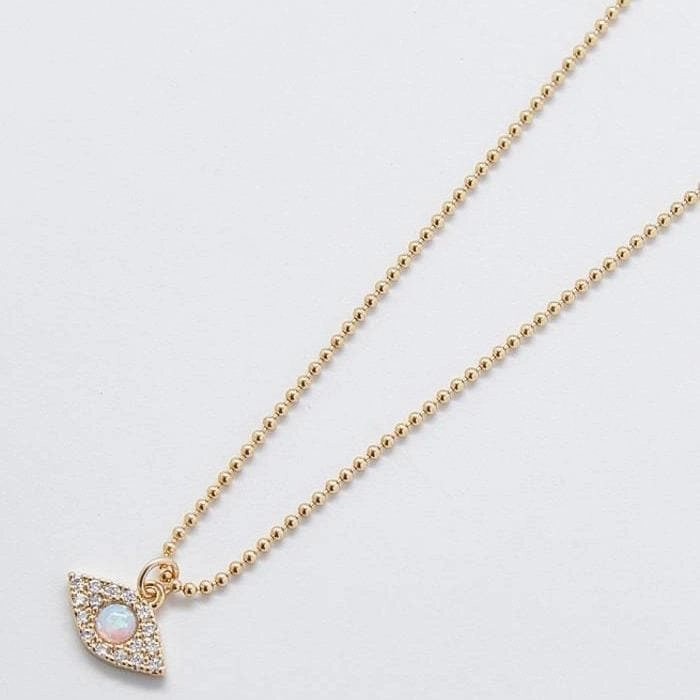 Opal Pave Gold Eye Necklace Essential Accessory