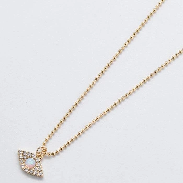 Opal Pave Gold Eye Necklace Timeless Accessories