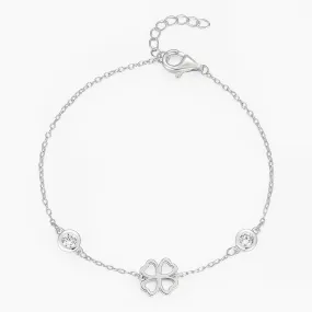 Engagement Style 2 Birthstone Clover Bracelet