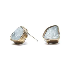 Solo Immersion Studs - Aquamarine   Brass Shining Piece Chic Flow