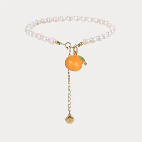 Luxury Vibe Distinctive Style Pieces Orange Pearl Anklet