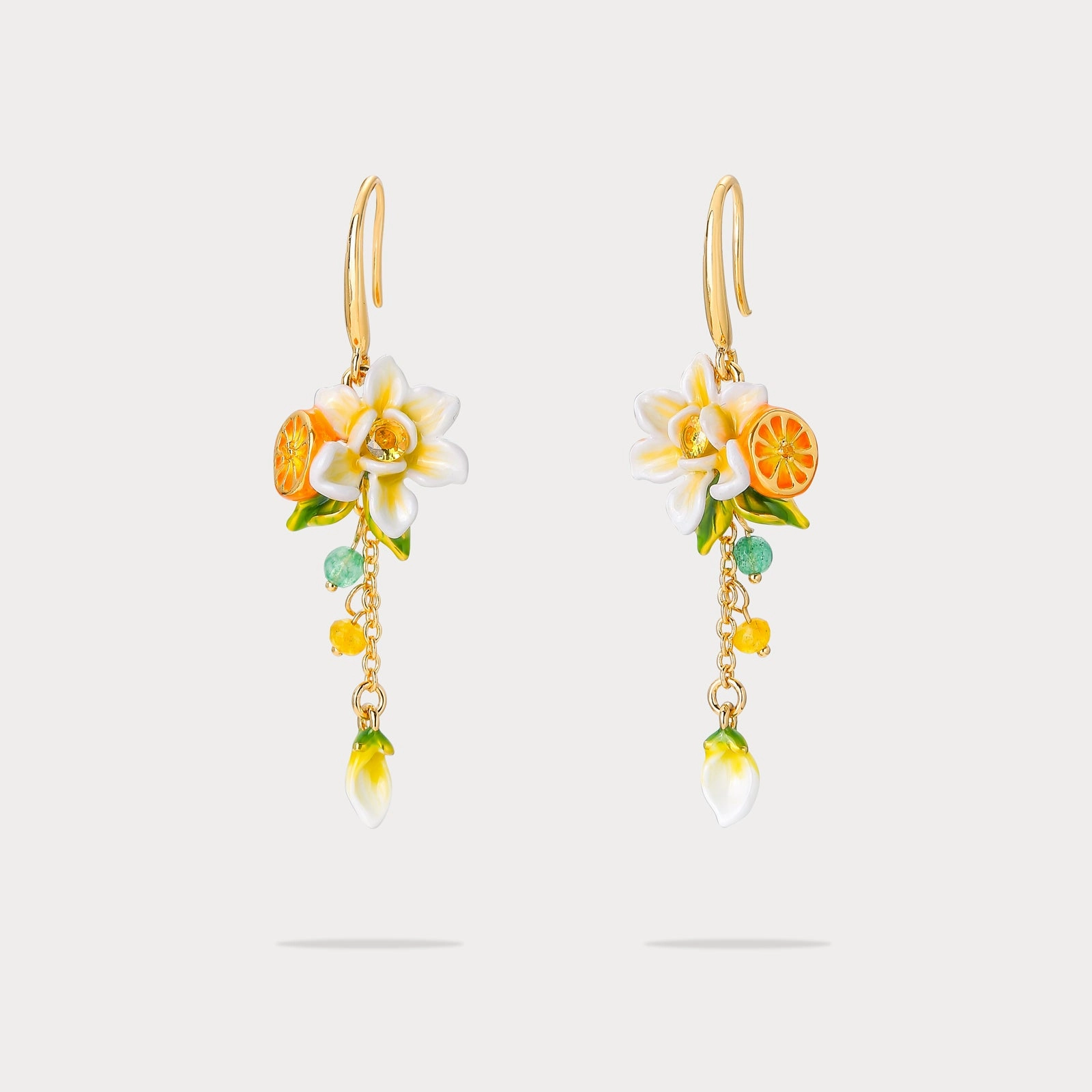 Orange Blossom Earrings Vintage-Inspired Embellishment Summer Accent