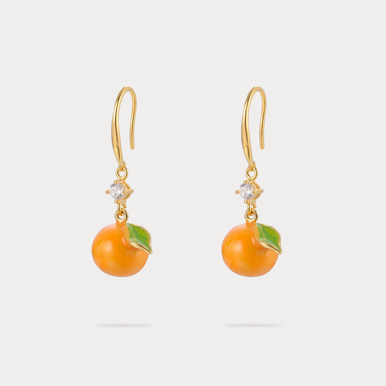Orange Earrings Shiny Finish Chic Appearance