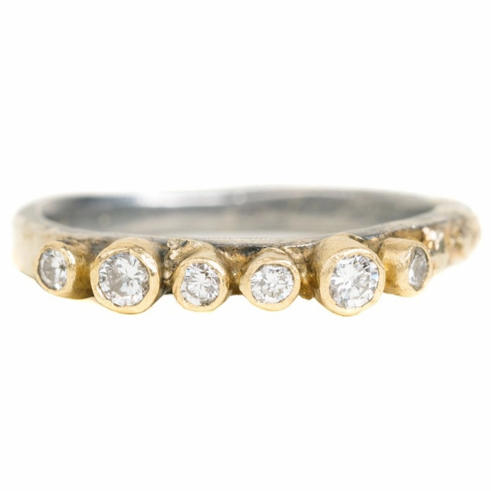 Fashionable Decoration Weekend Glam Organic Princess Band - 18k Gold   Reclaimed Diamonds