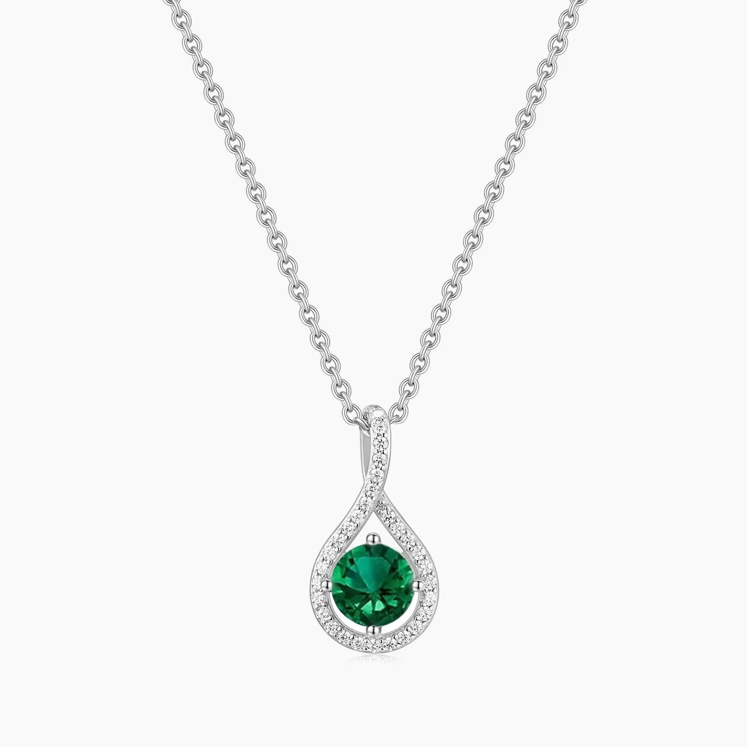 Teardrop Cubic Zirconia Halo Necklace Modern feature