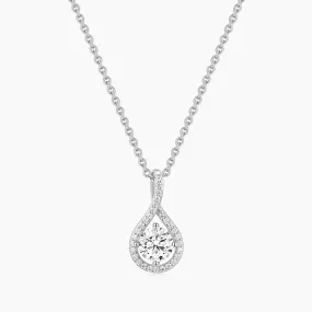 Teardrop Cubic Zirconia Halo Necklace Splendid Accessory