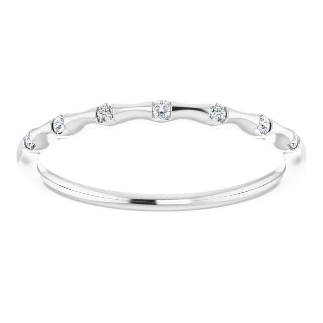 Vintage Art Bold Accent 14K White .06 CTW Diamond Stackable Ring