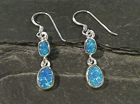 Created Opal, Sterling Silver Earrings Chic piece Polished Essential
