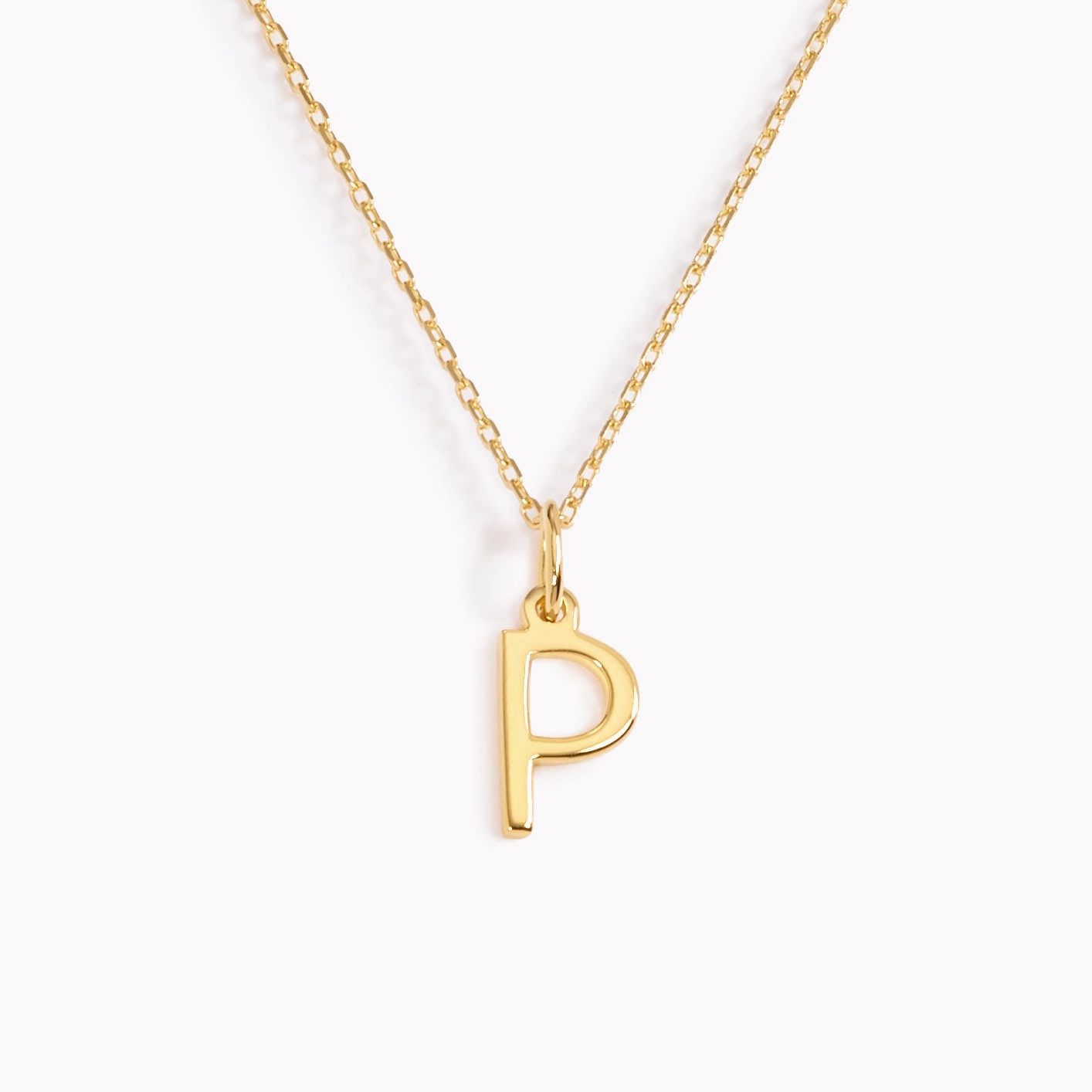 Elegant Pair P Necklace / Gold Initial Necklace