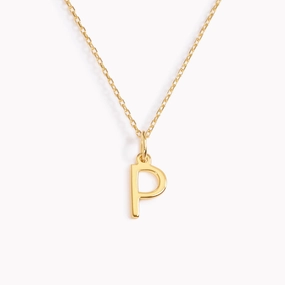 Elegant Pair P Necklace / Gold Initial Necklace